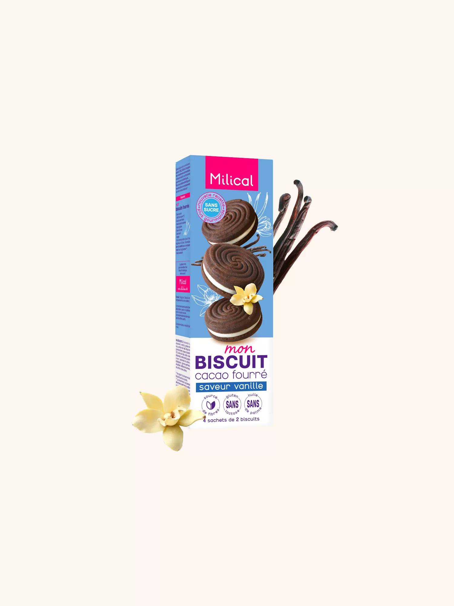 Biscuit fourré saveur vanille