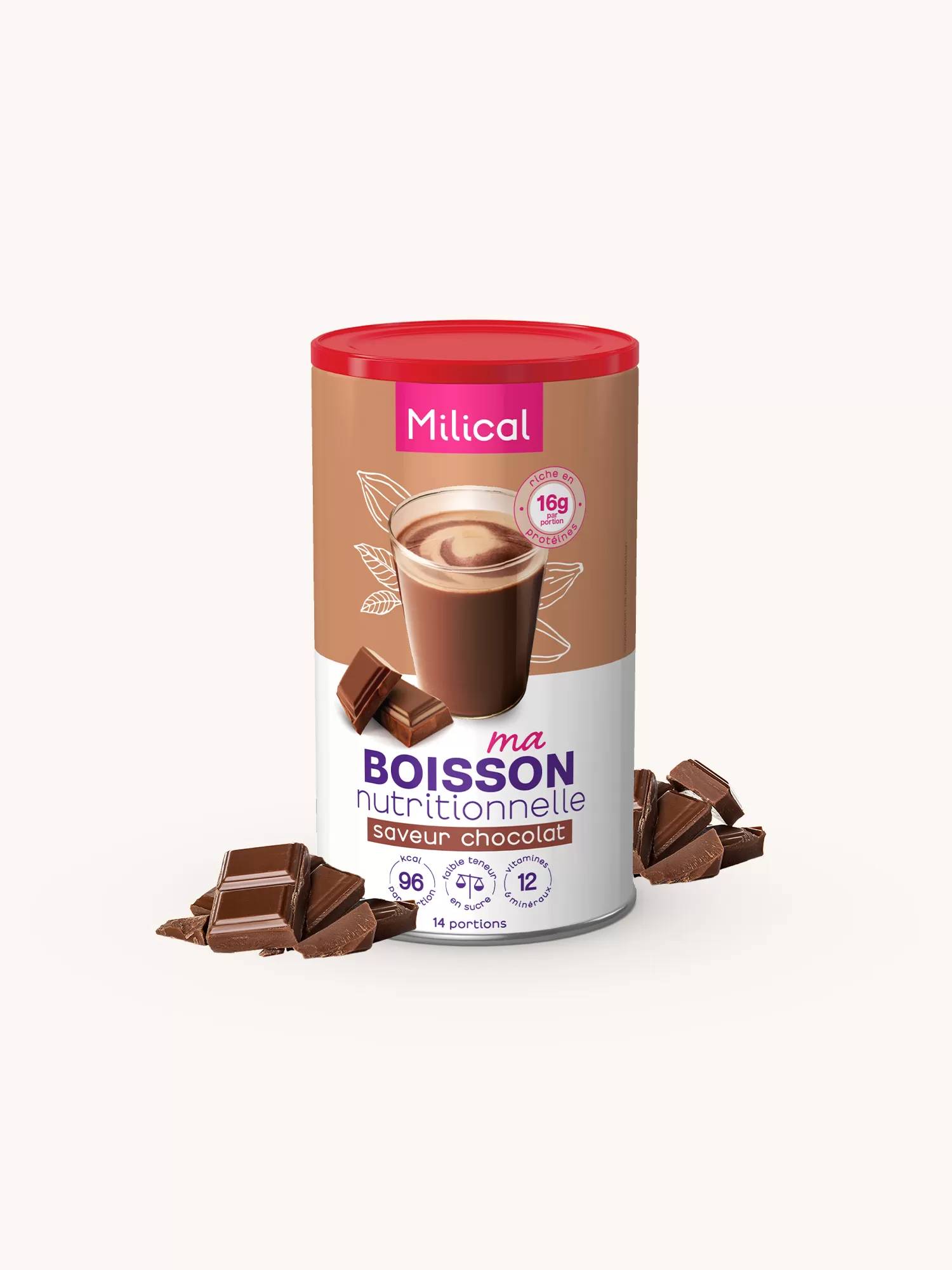 Boisson chaude hyperprotéinée saveur chocolat