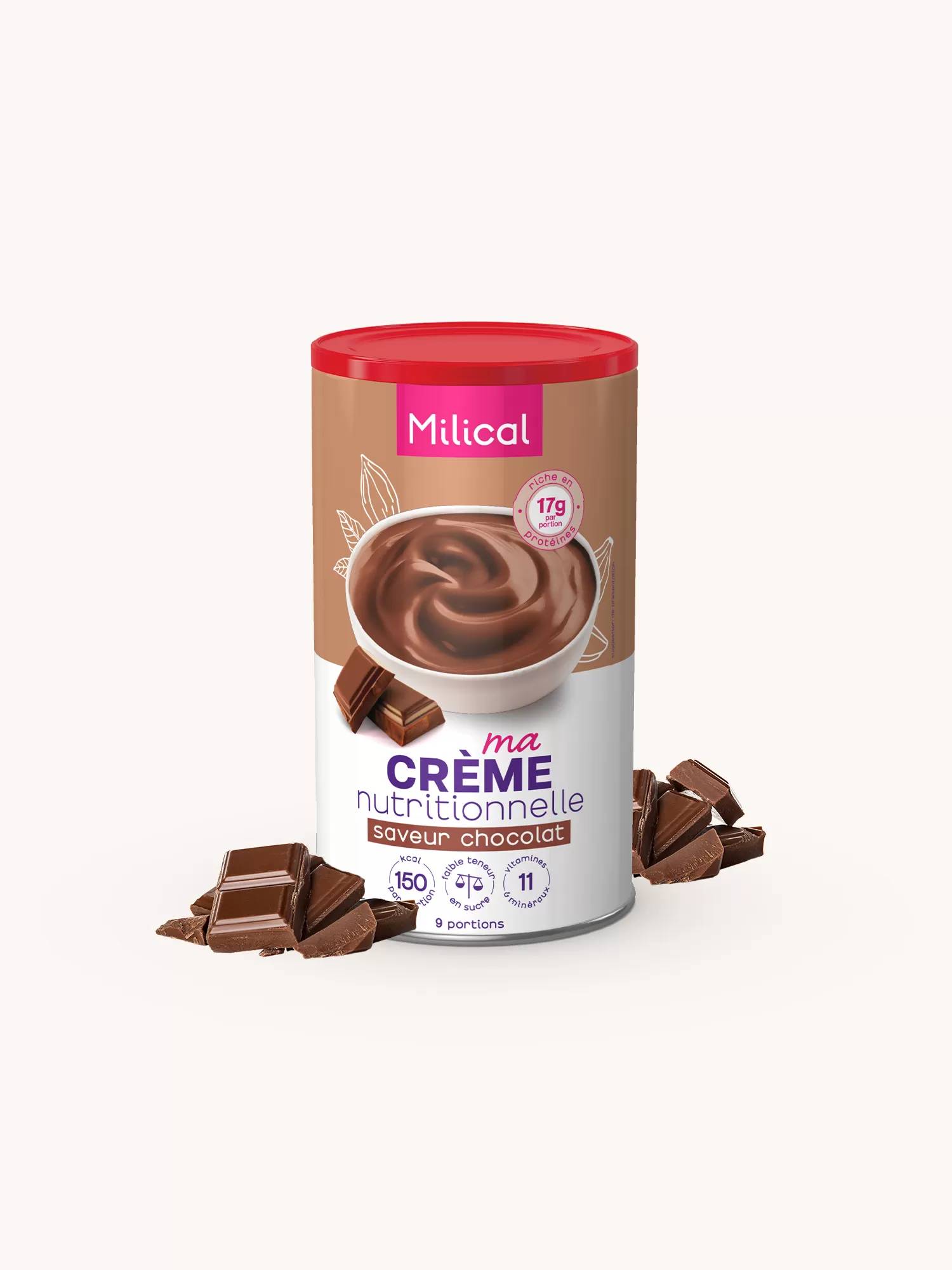 Crème hyperprotéinée saveur chocolat